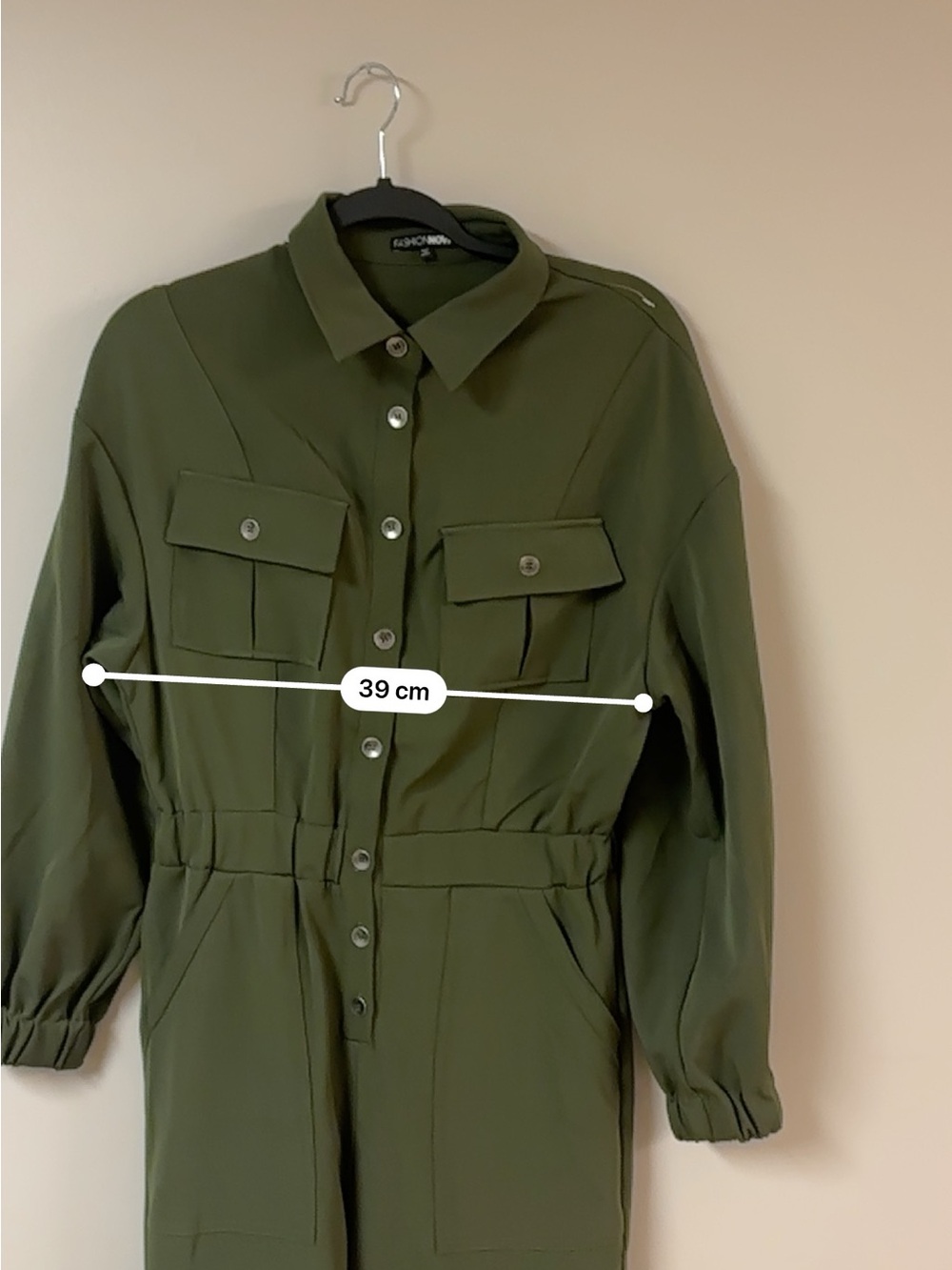 Fashion Nova Olive Utility Jumpsuit Size S Cargo Chic One Piece - Picture 10 of 13